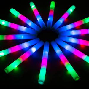 lot 4102 image: SHQDD 60Pcs Foam Glow Sticks, 3-Color Flashing Modes Party Pack