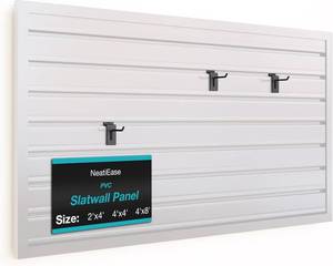 lot 4105 image: $58 NeatiEase Slatwall Panel Storage System, 2x3ft Wall Organizer