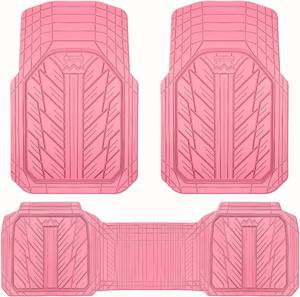 lot 4108 image: CAR PASS Heavy Rubber Car Floor Mats, Deep Waterproof, Pink