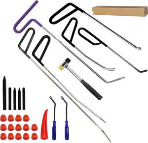 lot 4132 image: $55 29 Pcs Paintless Dent Repair Rods Kit, Stainless Steel Dent Rods