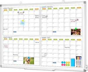 lot 4136 image: $60 Dry Erase Wall Calendar, 4 Months, 36 x 24, Large Whiteboard