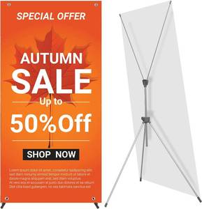 lot 4139 image: Adjustable Reinforced X Banner Stand, Fits 23 x 63 to 32 x 78 in