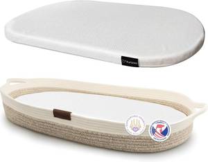 lot 4184 image: $50 Yunioo Baby Changing Basket, Portable Diaper Pad, Moses Basket