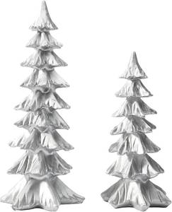 lot 4205 image: DN DECONATION Silver Christmas Tree Figurines, Set of 2, Tabletop, GOLD