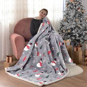 lot 4212 image: SOCHOW Sherpa Fleece Throw Blanket 60 x 80 inches Grey