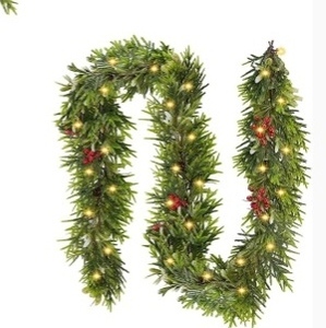 lot 4213 image: 6ft Norfolk Pine Garland - Artificial Greenery for Fireplace