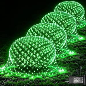 lot 4217 image: 4 Bundle Pooqla Green Net Lights, 21x 5ft HalloweenChristmas Bush Lights