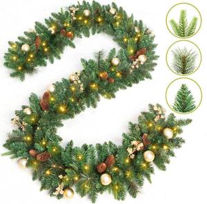 lot 4224 image: 9 ft Christmas Garland with Bulbs and Pinecones, see note.