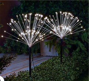 lot 4244 image: Bethlehem Lights (2) Star Bursts with Remote - Silver Wire COOL WHITE