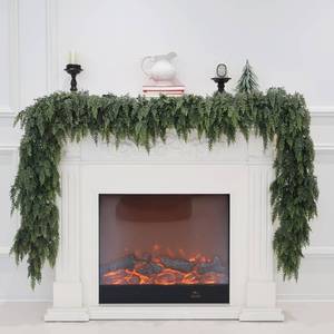 lot 4251 image: $70 6ft 2pc Christmas Cedar Garland Real-Touch Greenery for Mantle