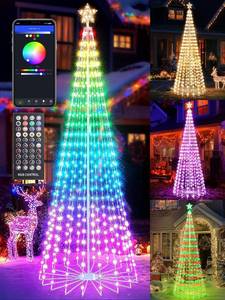 lot 4255 image: $120 Flacchi Smart Xmas Tree Lights - Star Topper (8.8FT Rope Lights)