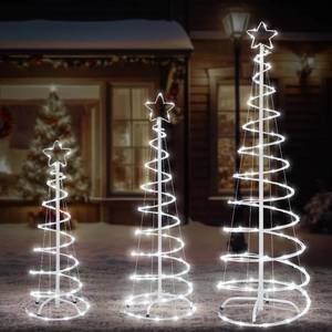 lot 4272 image: $70 3-Pack Christmas Spiral Tree with Lights, 345 ft, White