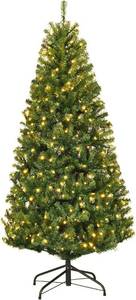 lot 4275 image: $50 GOFLAME 4ft Pre-Lit Christmas Tree with Metal Stand