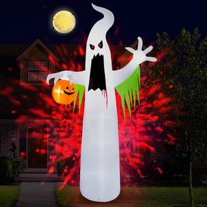 lot 4282 image: $72 B&D 13FT Halloween Inflatable Ghost with Red LED Flame Light