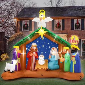 lot 4283 image: $110 10FT Christmas Inflatables Nativity Scene Outdoor
