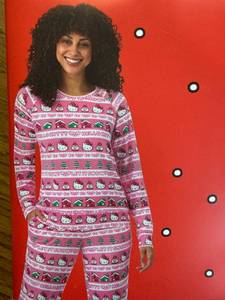 lot 4290 image: Hello Kitty, holiday pajamas, two-piece set size large ladies
