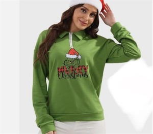 lot 4293 image: Merry Christmas Unisex XL Grinch 14 Zip Long Sleeve Pullover