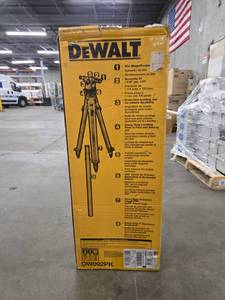 lot 5369 image: DeWalt 20x Transit Level with Tripod &amp Grade Rod  Model DW092PK