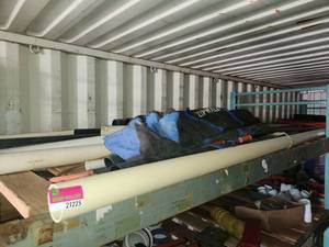 lot 21225 image: Crestone 4in Cellular Core PVC Pipe w Fittings and Dust Barrier Polls