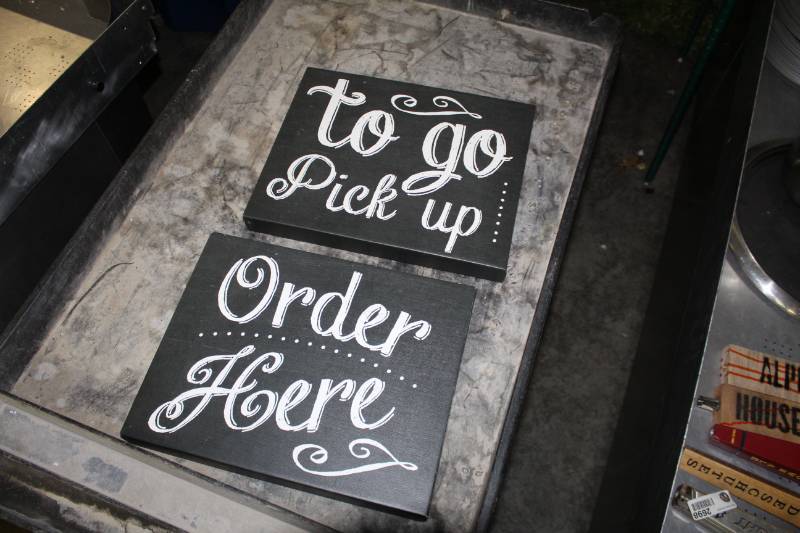 lot 2714 image: 2 Signs - Pickup and Order Here