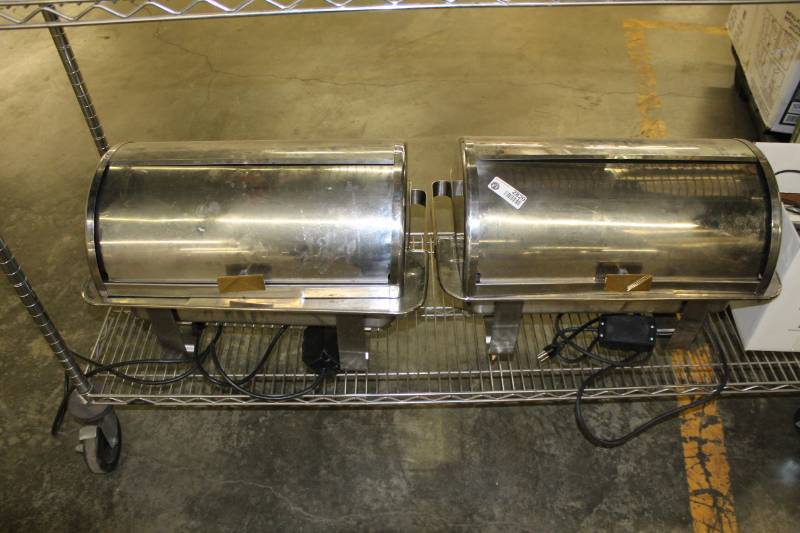 lot 2820 image: 2 - Electric Heat  Deluxe 8 qt. full size roll top Chafers