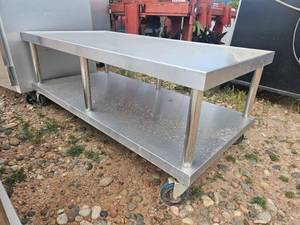 lot 7784 image: Stainless Steel Work Table w Undershelf