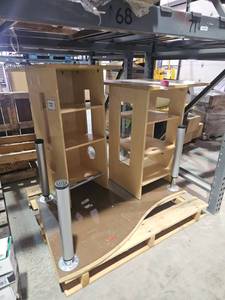 lot 7813 image: Assorted Wooden Shelves w Kids Table