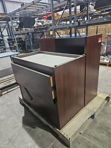 lot 7824 image: 2-Drawer Nightstand w Light Wood Top and Dark Finish