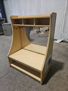 lot 7835 image: Wooden Classroom Display Cabinet w Mirror