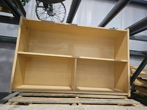 lot 7836 image: Lakeshore Wood Storage Shelving Unit w 4 Compartments