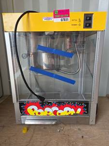 lot 7851 image: Popcorn Machine Warmer Kettle Yellow  Model 39-A