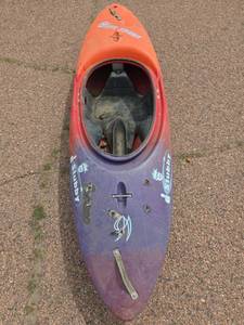 lot 7894 image: Stubby Kayak Single Seat Whitewater Sport - Has Hole in Bottom