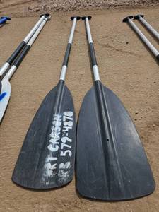 lot 7918 image: Pair of Paddle Oars with Aluminum Shafts and Black Blades