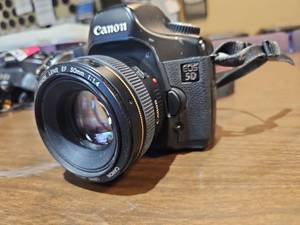 lot 9348 image: Canon EOS 5D Digital SLR Camera with Canon EF 50mm f1.4 Lens