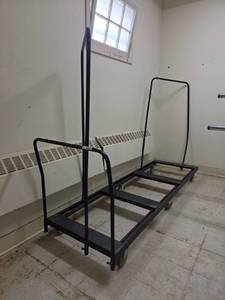 lot 1018 image: 8Ft Black Metal Table Storage Cart Frame w Handle