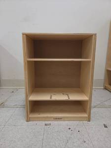 lot 1024 image: Lakeshore Learning Wooden Shelving Unit w Storage