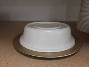 lot 1039 image: Dome Food Covers with Decorative Plates