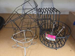 lot 1044 image: Wire Basket Lot - Multiple Sizes Black &amp Chrome