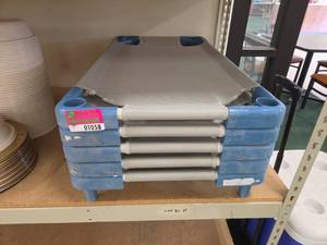 lot 1058 image: (5) Stackable Toddler Cots&nbsp