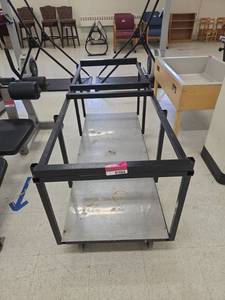 lot 1066 image: Two-Tier Metal Utility Cart w Casters