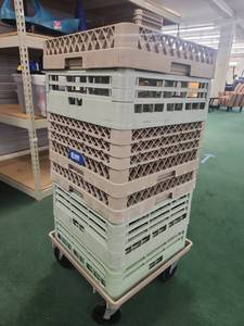 lot 22019 image: Commercial Dishwasher Rack Cart and Racks