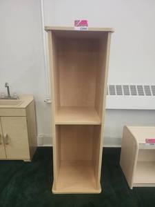 lot 22045 image: Wooden Storage Shelving Unit Two-Tier Open Display