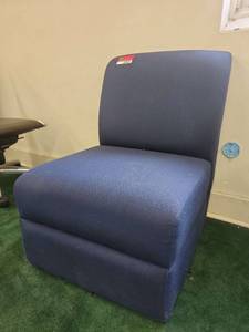 lot 22051 image: Blue Upholstered Armless Chair