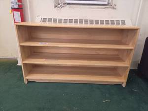 lot 22111 image: Wood Bookcase Shelving Unit w 3 Shelves