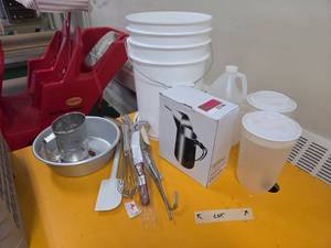 lot 22146 image: Baking & Cooking Utensils Set w Bowls & Measuring Tools