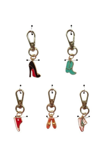 lot 43727 image: Two 5 Pack Shoe Theme Phone Charms For Wristlets With Lobster Clasps.  Set of 10 different charms.