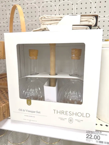 lot 44149 image: Threshold Oil & Vinegar Set with Wooden Tray