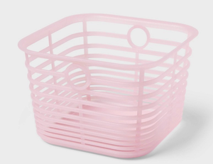 lot 44164 image: Set of 6 Pink Plastic Storage Basket with Handles