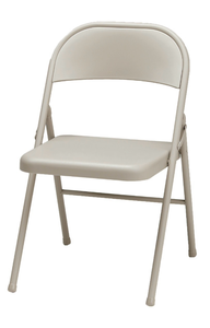 lot 44200 image: Folding Chair Beige-slightly bent.