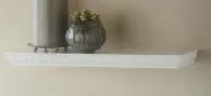 lot 44211 image: 24 x 8 White Wall-Mounted beveled Floating Shelf